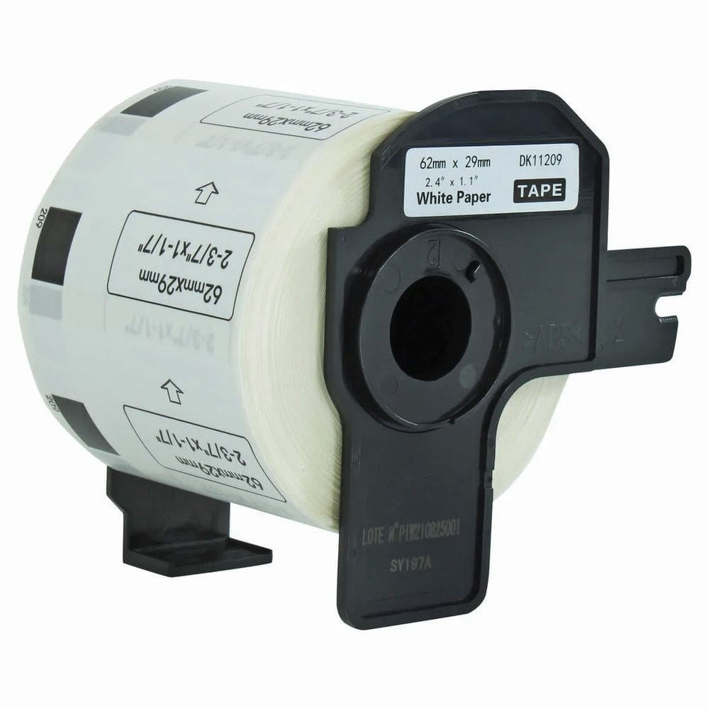 Rolo de Etiqueta Termica Compativel Brother DK11209 - 29mmX62mm 800 Etiquetas Preto/Branco