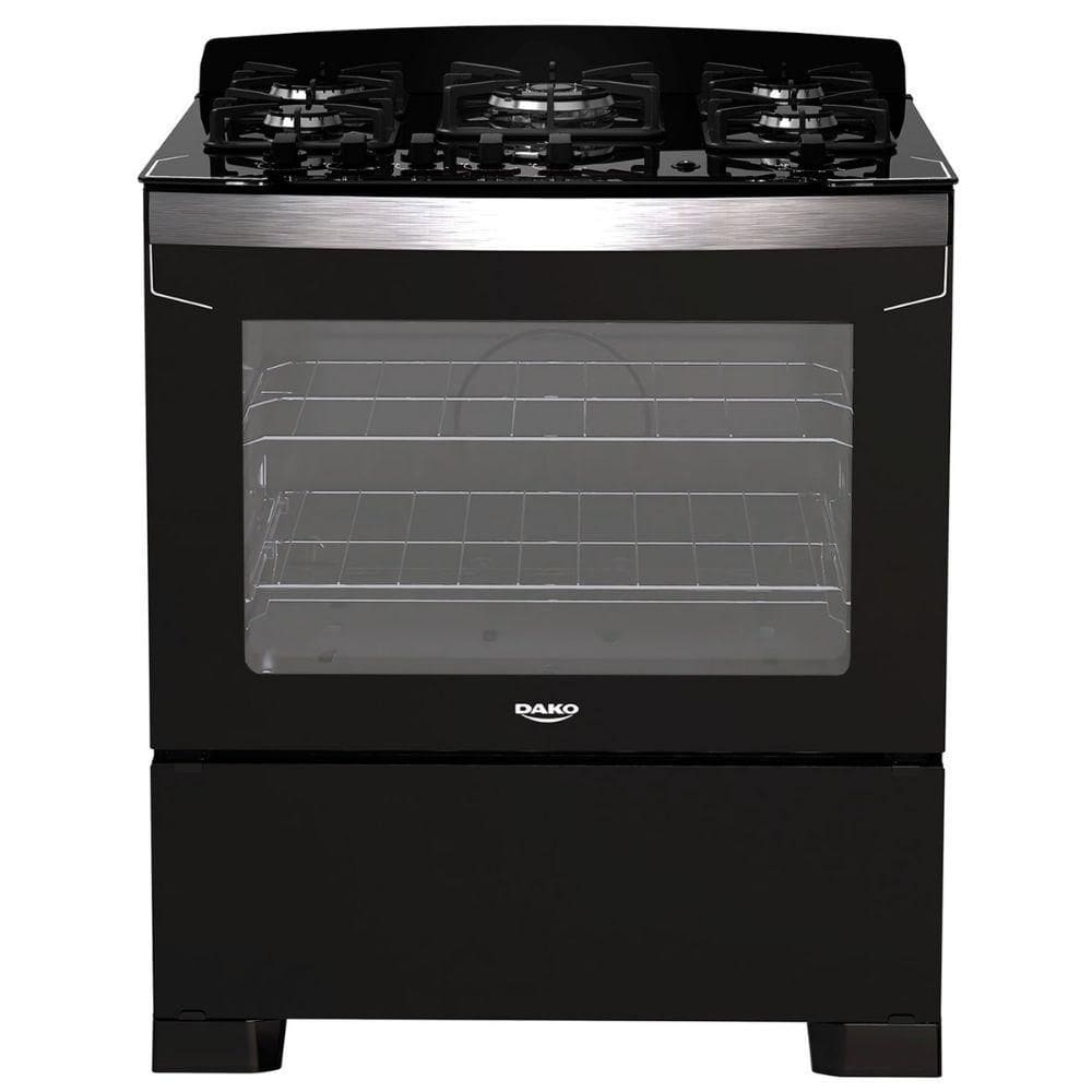 Fogão 5 Bocas Dako Automático Mesa de Vidro Diplomata Preto