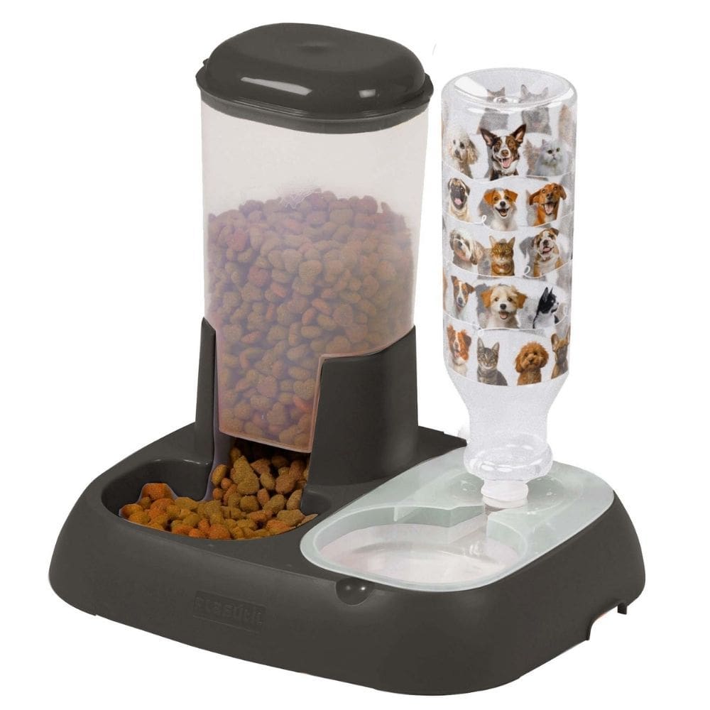 Comedouro e bebedouro automático com garrafa de 1 litro Plasutil ref. 14735