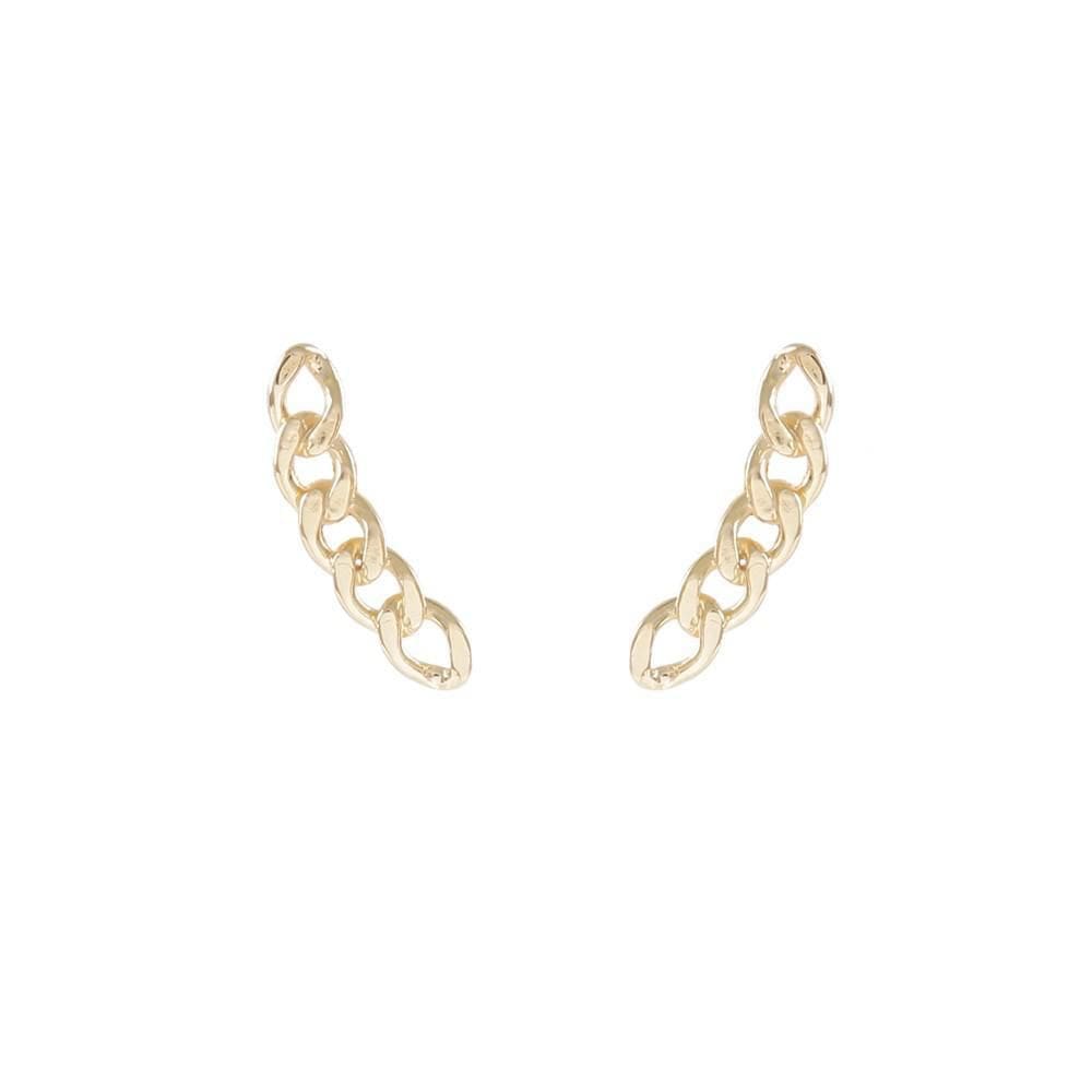 Brinco Ear Cuff Armazem Rr Bijoux Corrente Dourado