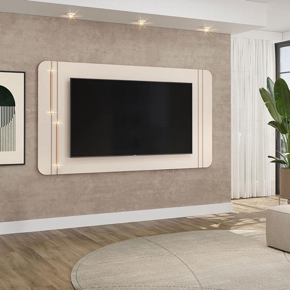 Painel para TV Suspenso Ambiente Celine Off White – DJ Móveis