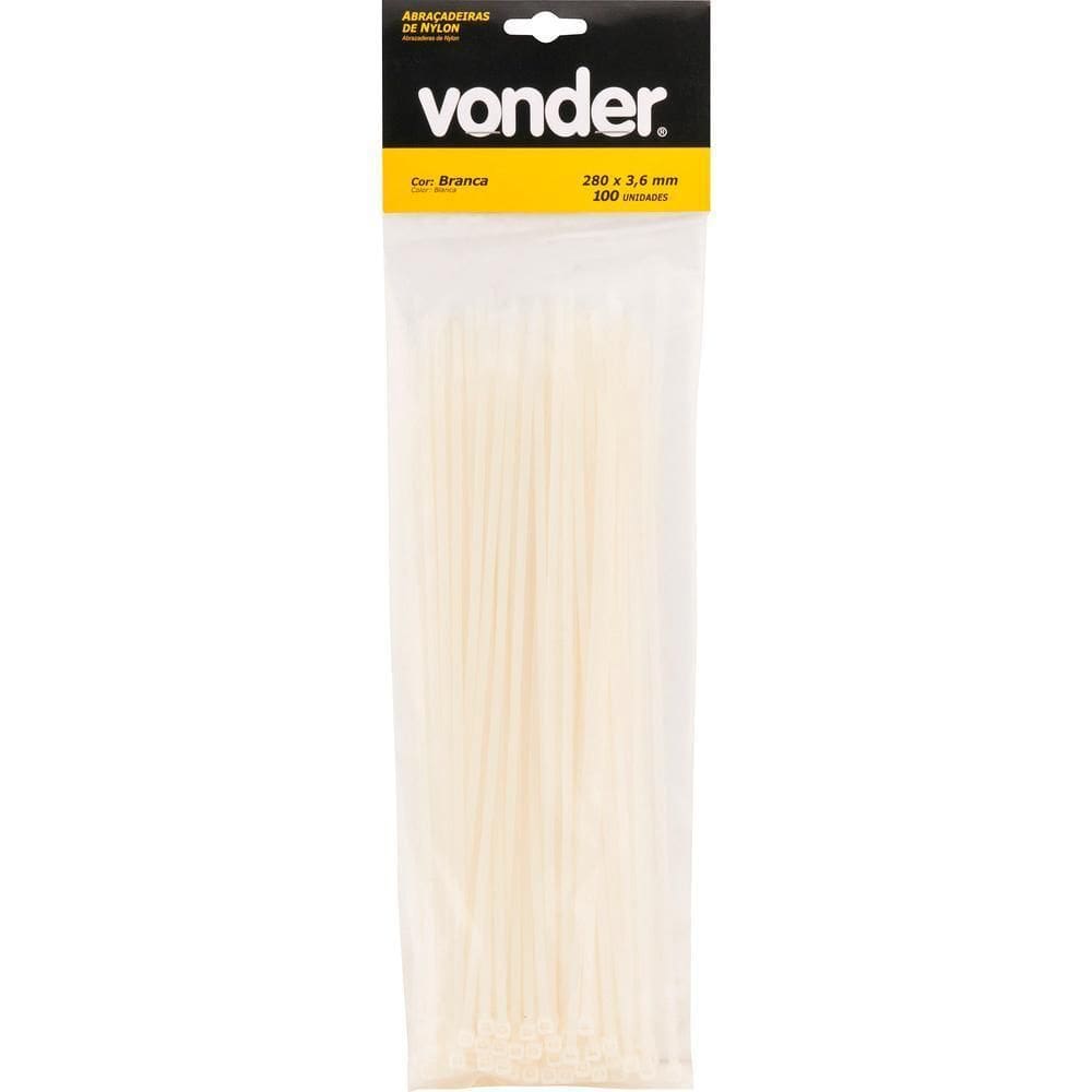 Abraçadeira De Nylon 200X3,6Mm Branca Com 1000 Peças Vonder