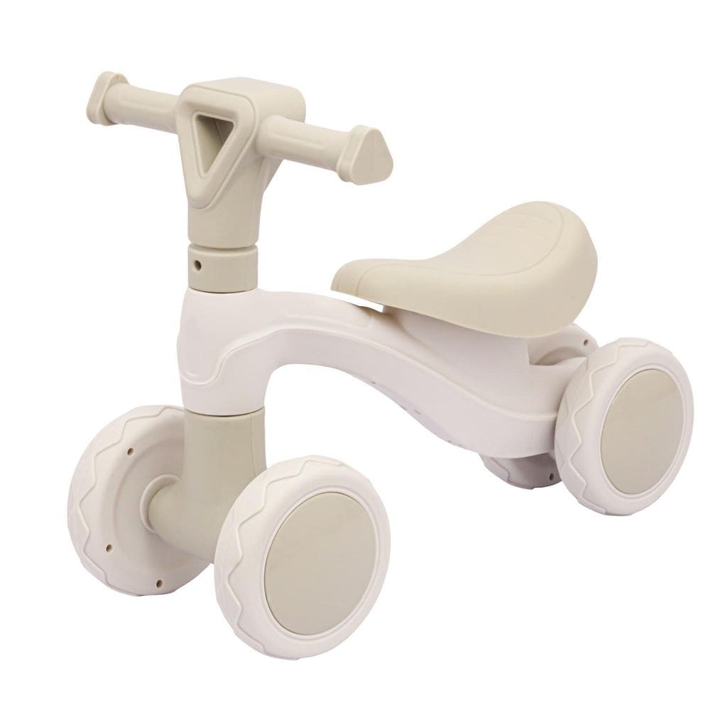 Bicicleta Andador Equilíbrio Sem Pedal 4 Roda Zippy -Bege