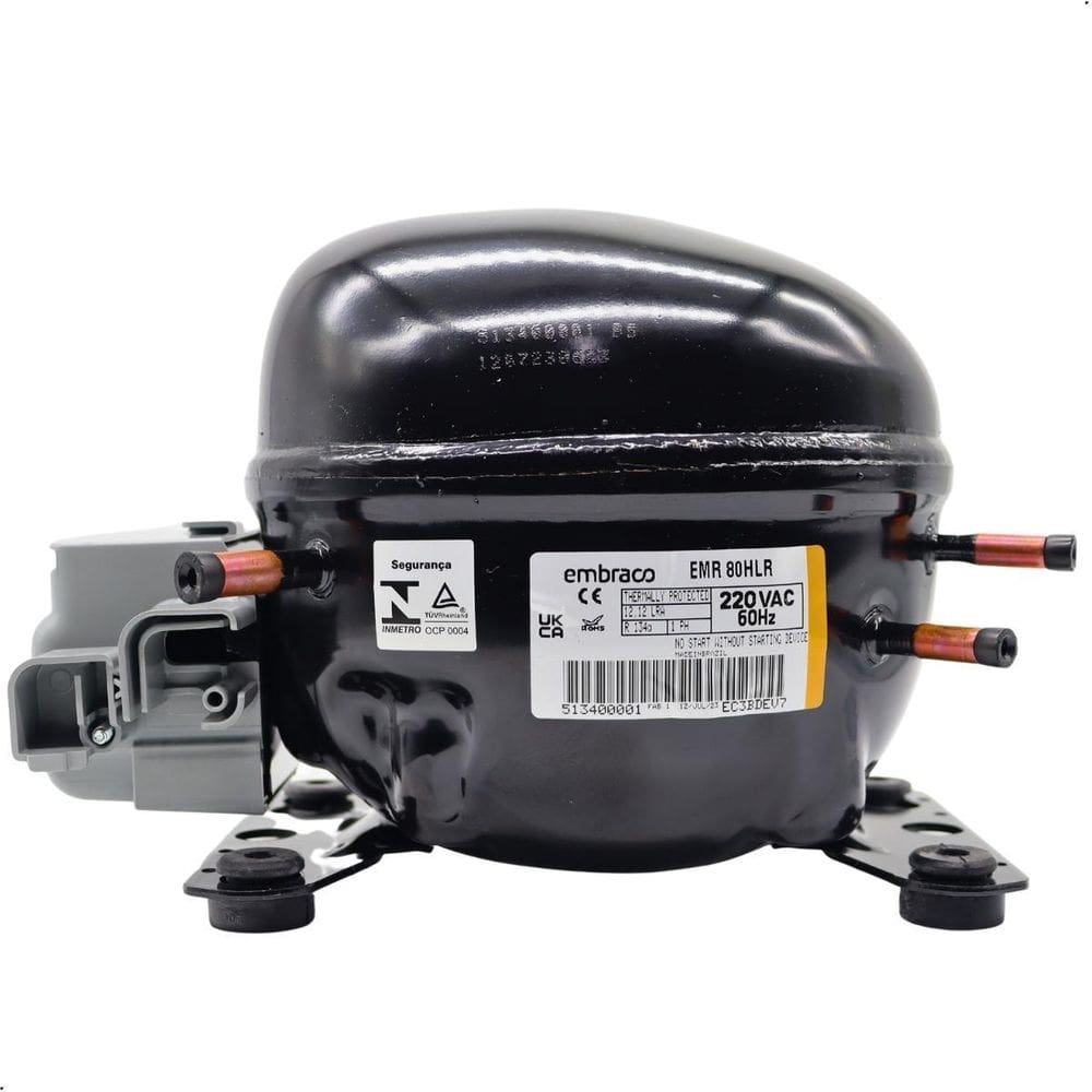 Motor Compressor Embraco 1/4 Em2U 80Hlp R134A - 220V