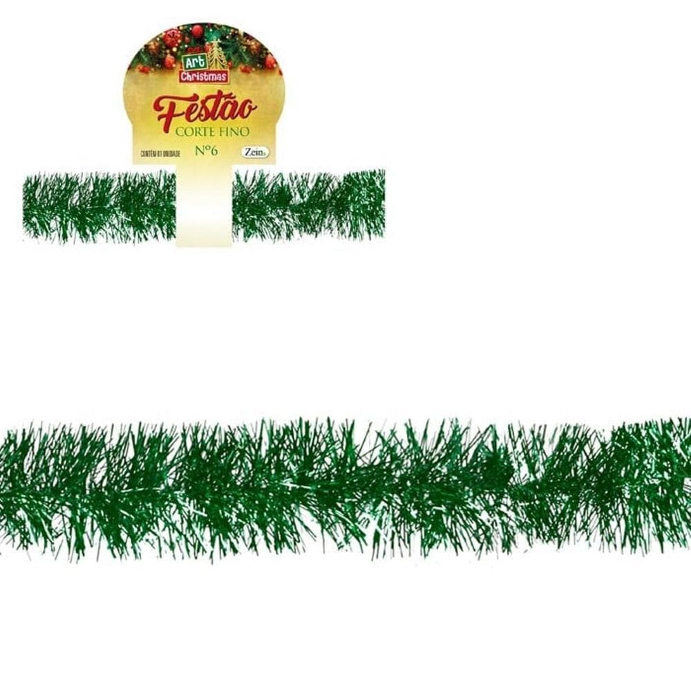 Festão Corte Fino Verde 6Cmx2M - Zein