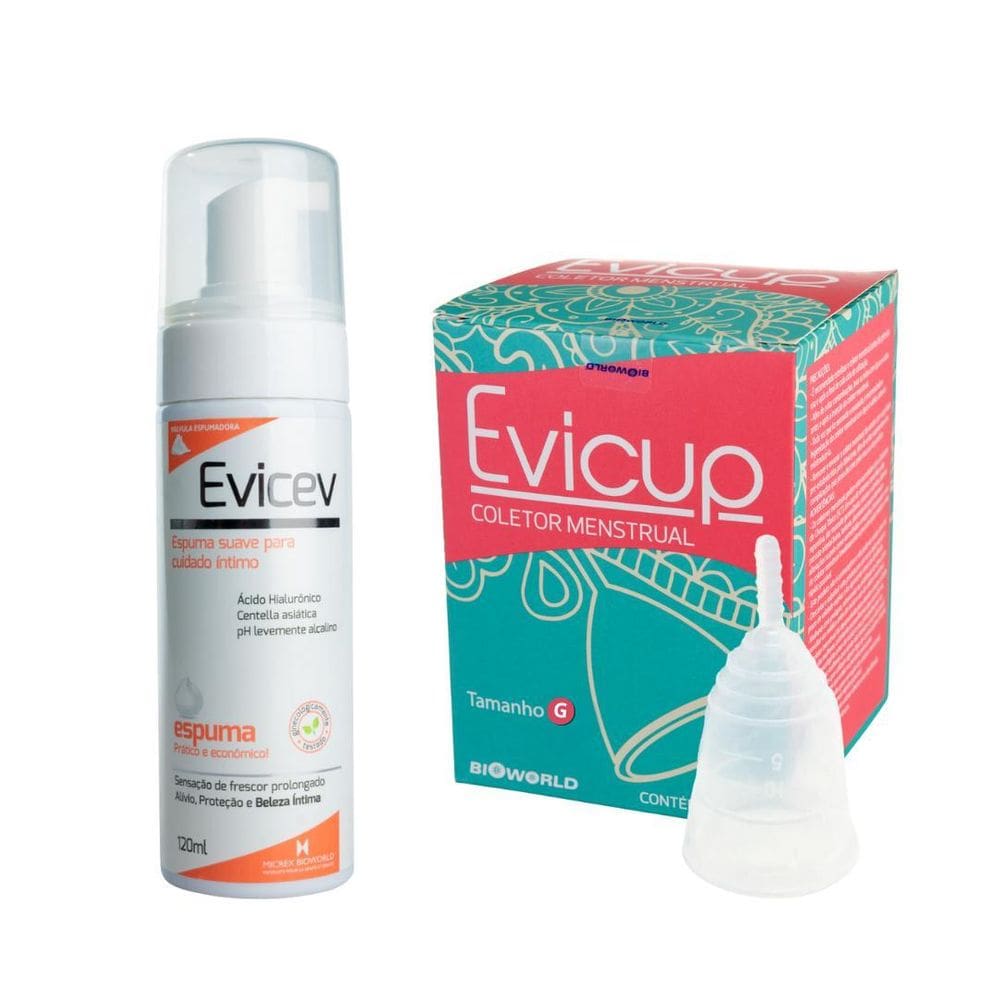 Kit Coletor Menstrual Evicup G + Evicev 120 Ml Higiene E