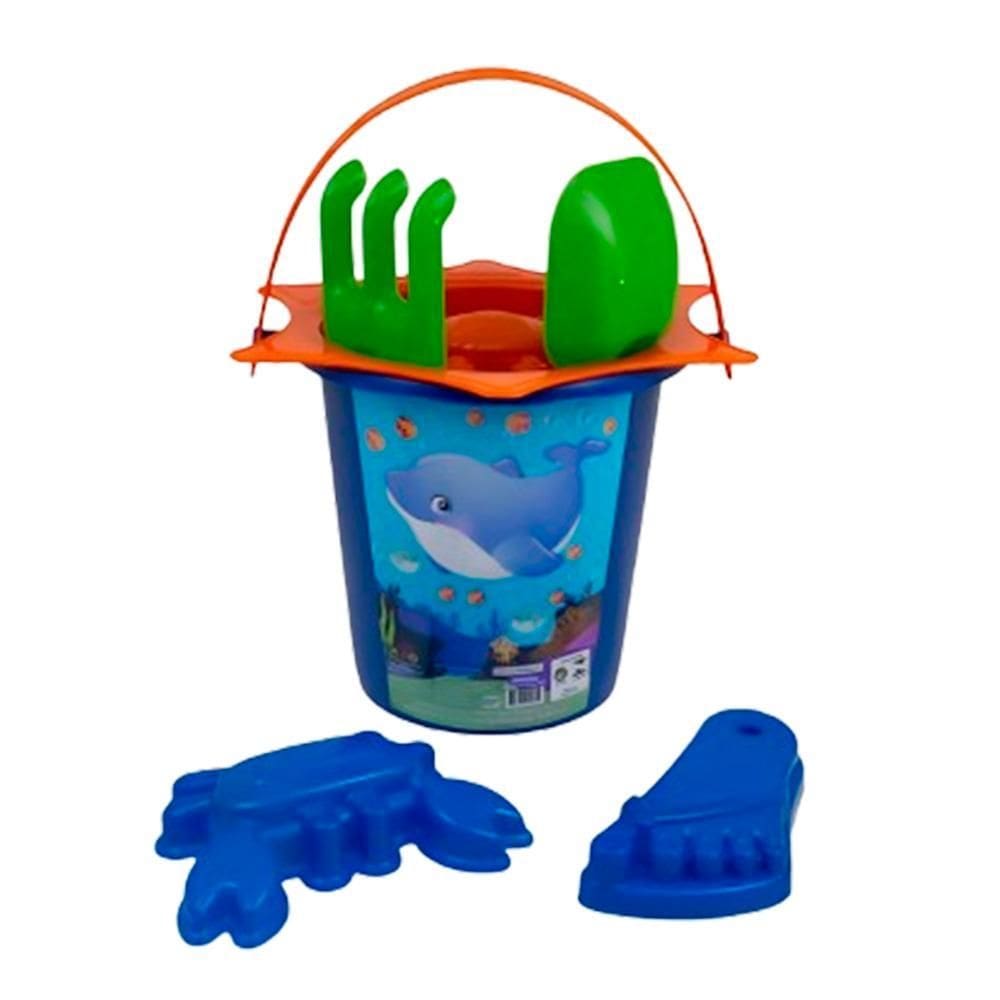 Brinquedo Balde De Praia 4 Acessórios Bq0859S Kendy