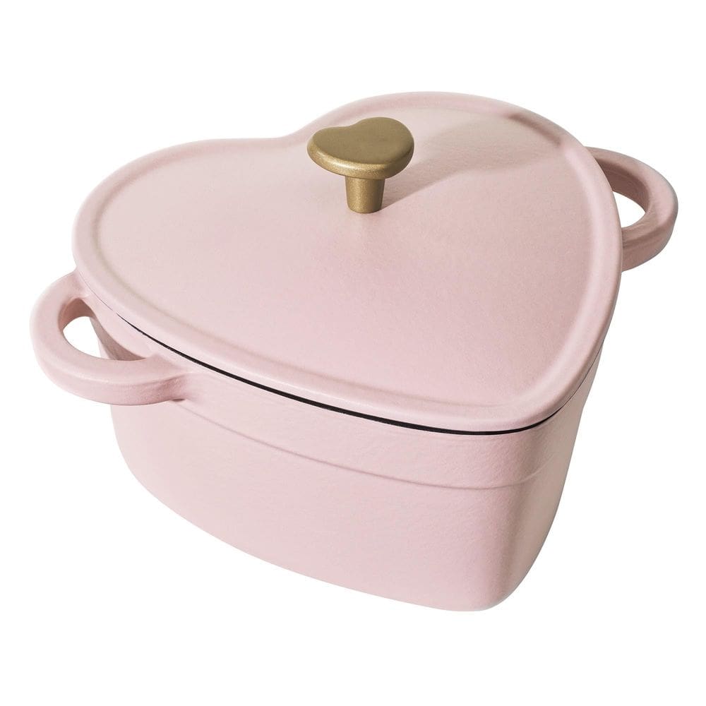 Forno holandês Tumlink Beautiful 2L Cast Iron Heart Pink Champagne