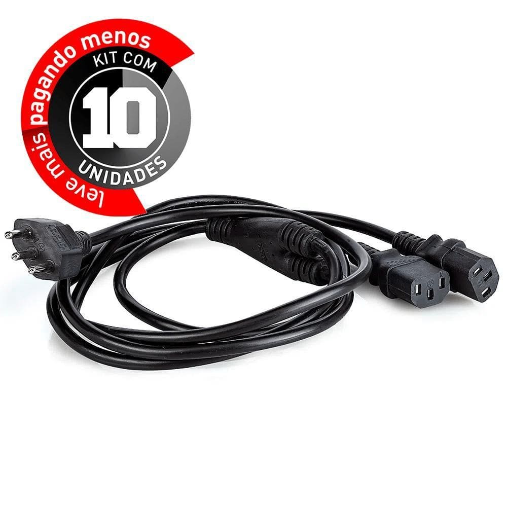 Cabo Y De Força, Tripolar 10A Com 1,5 Metro - Kit Com 10