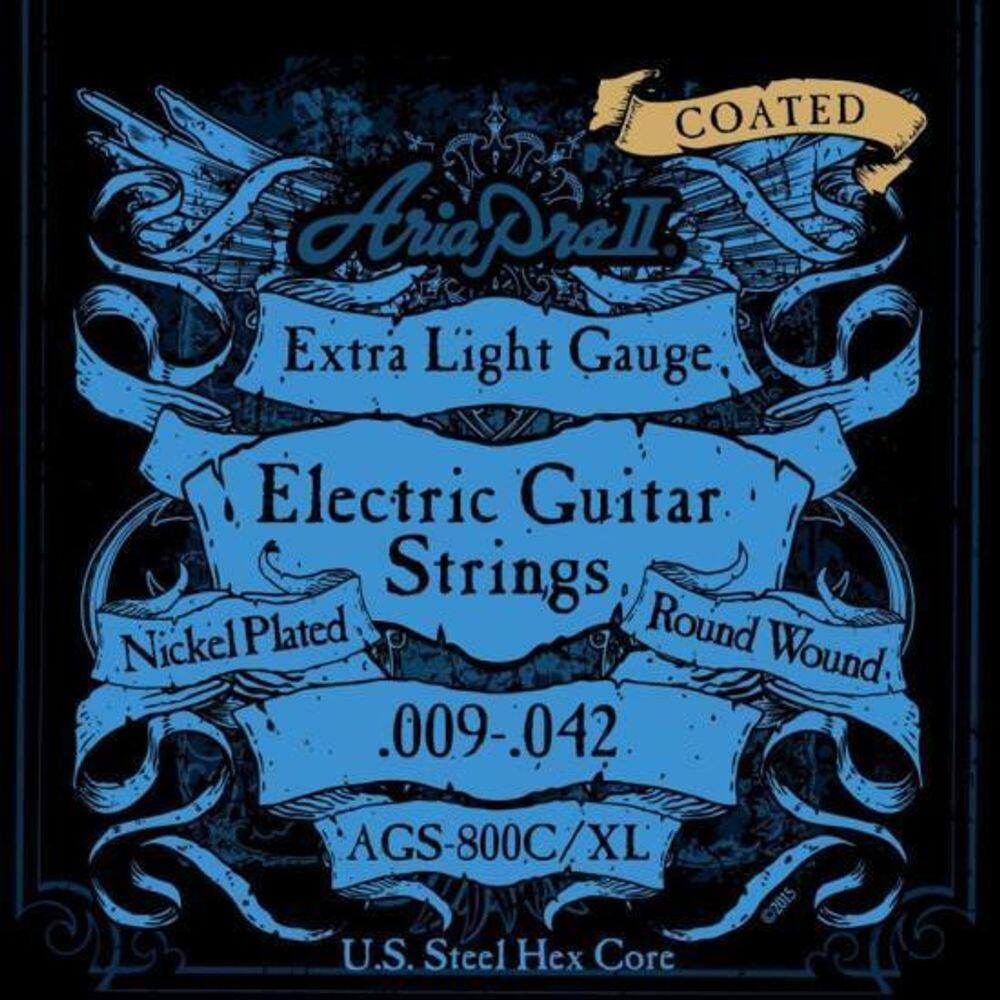 Encordoamento Guitarra Coated .009 Ags800Cxl Aria Pro Ii
