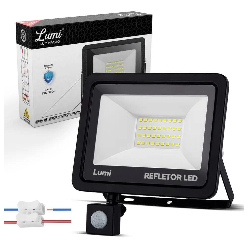 Refletor Led 100W Holofote Sensor Presença Bivolt Proteção C
