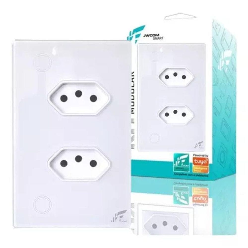 Tomada Dupla Inteligente Jwcom 16A Branco Tuya Alexa