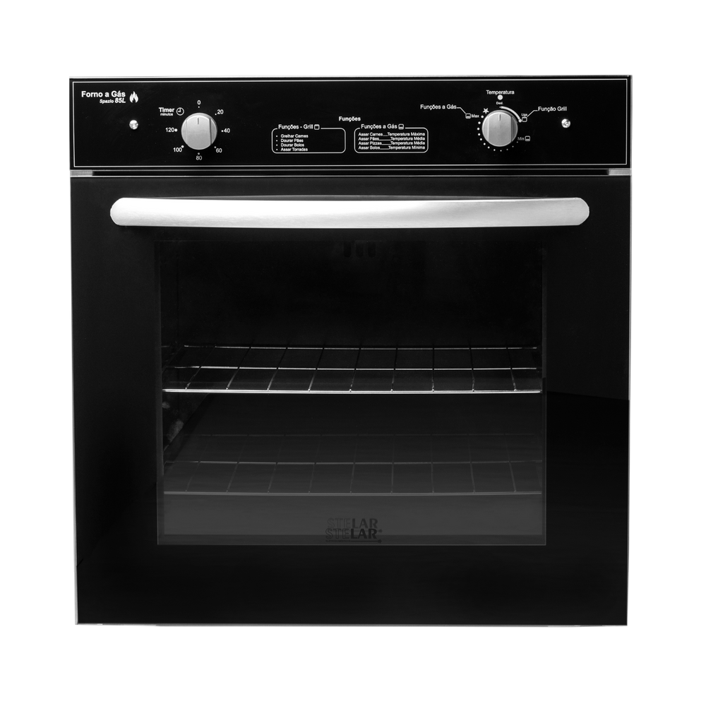 Forno de Embutir à Gás GLP Stelar de 85 Litros Preto 127V