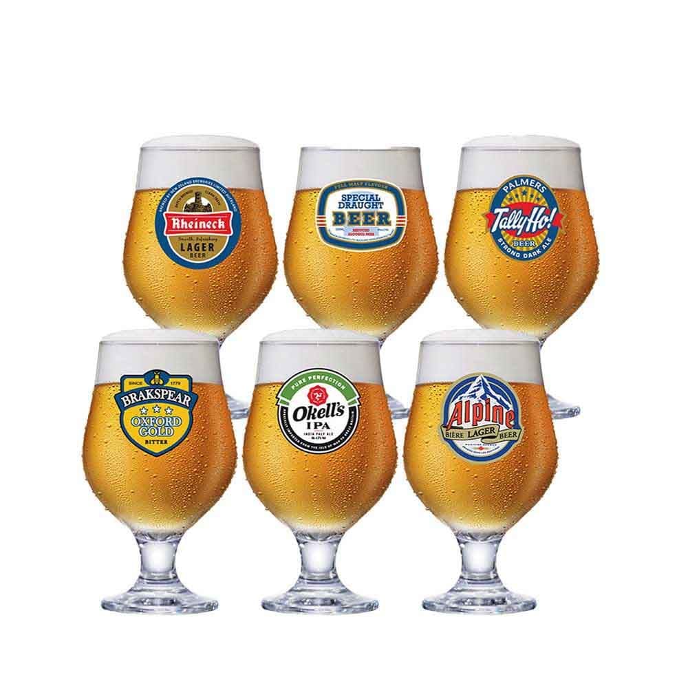 Taças de Vidro Happy Hour Beer Master 6 pcs 380ml - Ruvolo