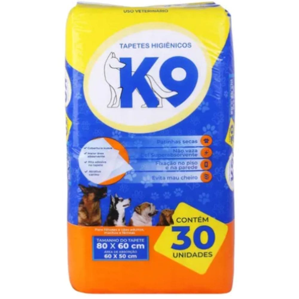 Tapete Higiênico K9 30 Unidades 80x60cm