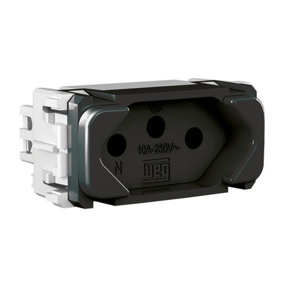 Módulo Tomada 2P+T 10A 250Vca Preto Compose - Weg