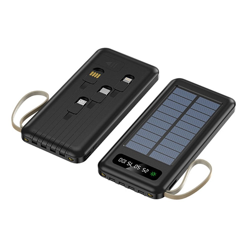 Carregador de Celular Portatil 20.000 Solar Cor Preto
