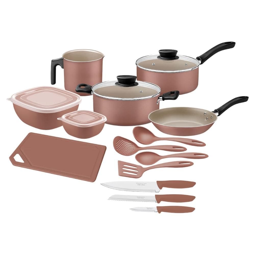 Kit Cozinha Tramontina 14 Peças em Alumínio Starflon Max Mocaccino