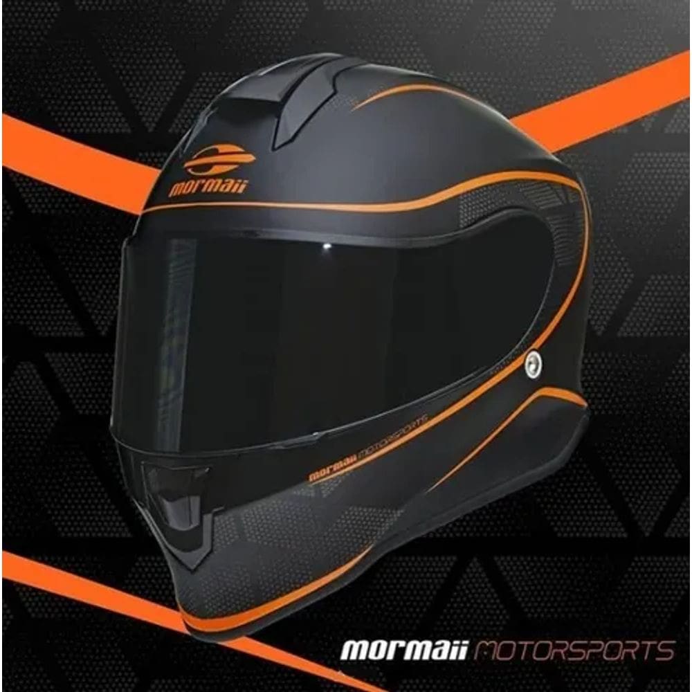 Capacete Mormaii Novo M1 Classic Laranja Preto Fosco