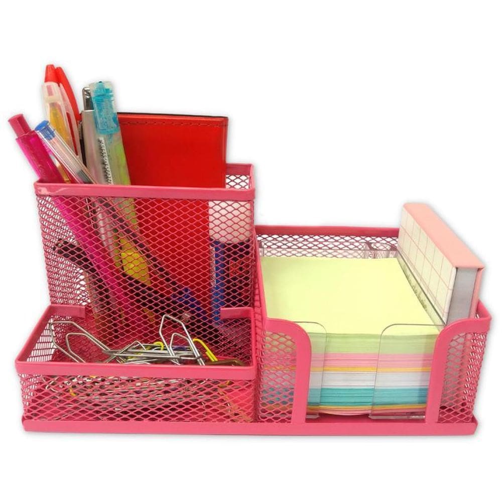 Kit Organizador Com 3 Partes Para Escritório Rosa