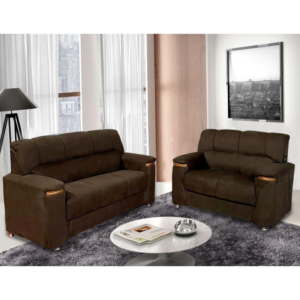 Conjunto de Sofá 3x2 Lugares Styllus Café Bello Estofados