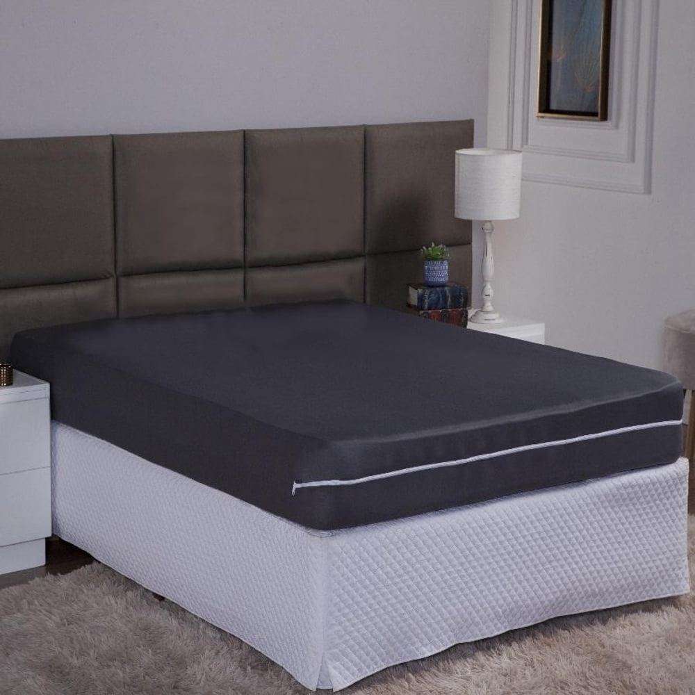 Capa De Colchão Viuva Solteirão 28Cm Zíper Malha Lisa 1 Peça