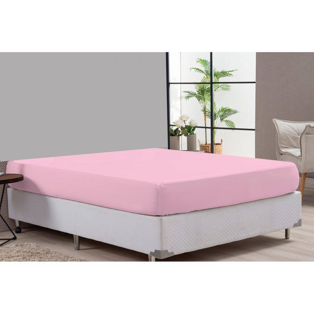 Lençol Avulso 80% Algodão Rosa Cama Casal Padrão