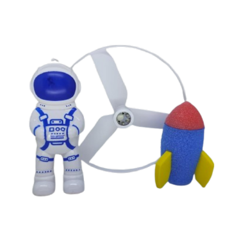 Brinquedo Lançador Astronauta Lança Foguete Luz C/ Bateria