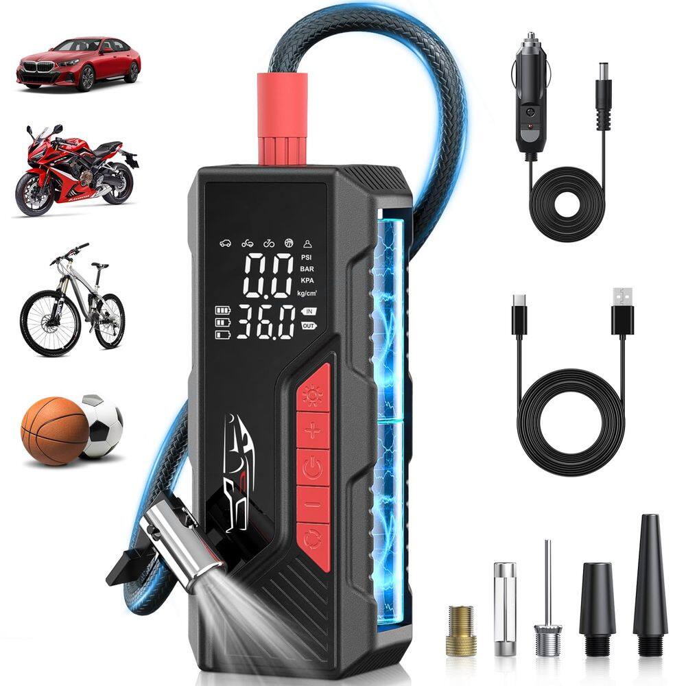 Inflador de pneus portátil Aneson Tire Inflator 150PSI com medidor