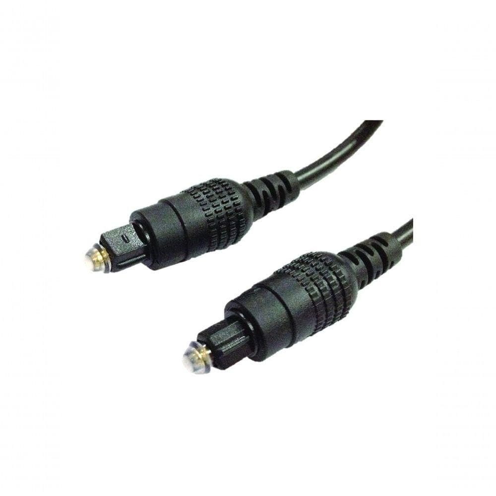 Cabo Fibra Otica Para Audio 2,2mm Toslink- Toslink 2m Preto