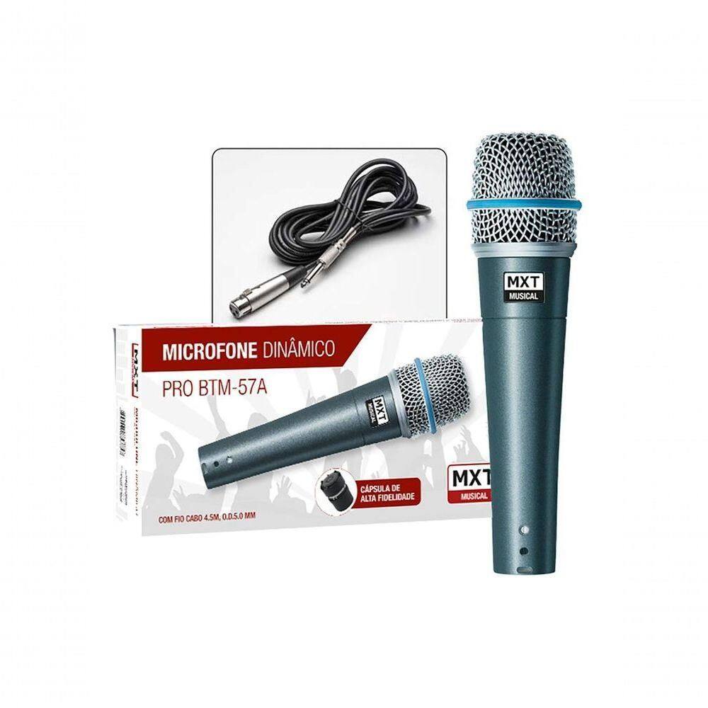Microfone Dinamico Pro Btm-57a Metal - Profissional Com...