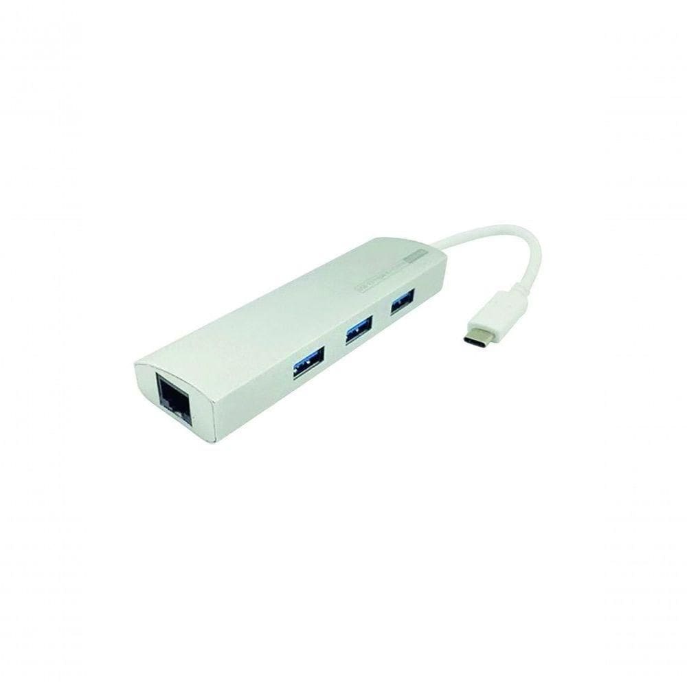 Cabo Adaptador Usb C Macho 3 X Usb 3.0 X Rj45 Femea