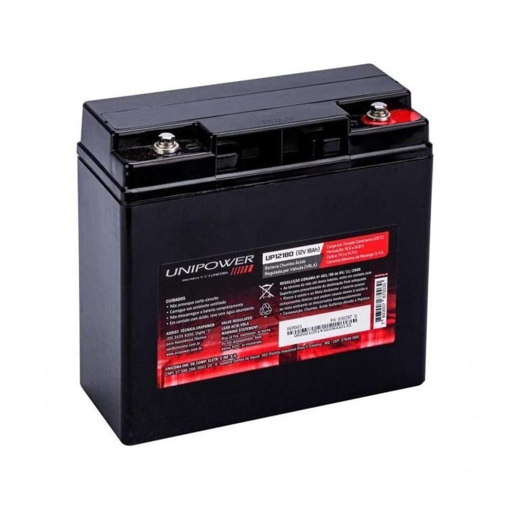 Bateria Estacionária Selada 12v 18ah Vrla Up12180 Unipower