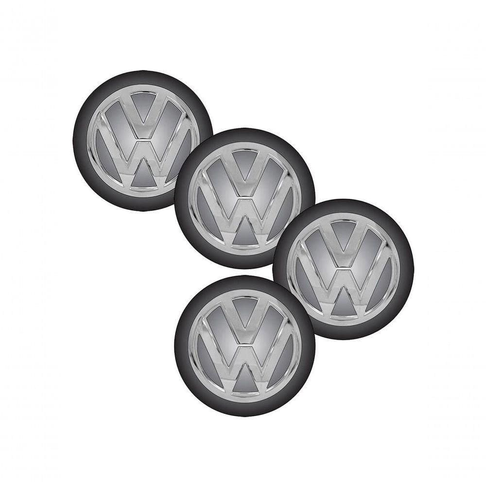 Jogo Bottom- Emblema Para Calota Vw 51mm Degrade 4 Pecas...