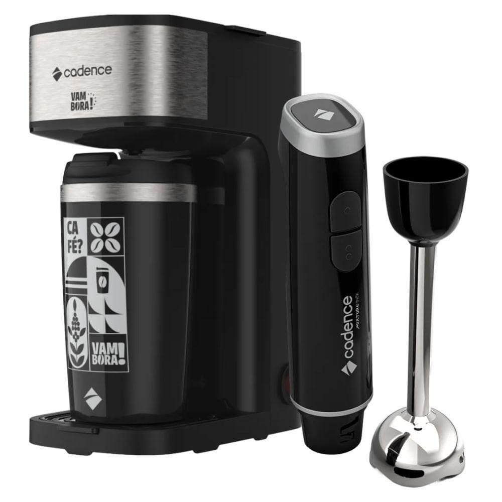 Kit Black Cadence - Cafeteira Vambora E Mixer Inox 220V