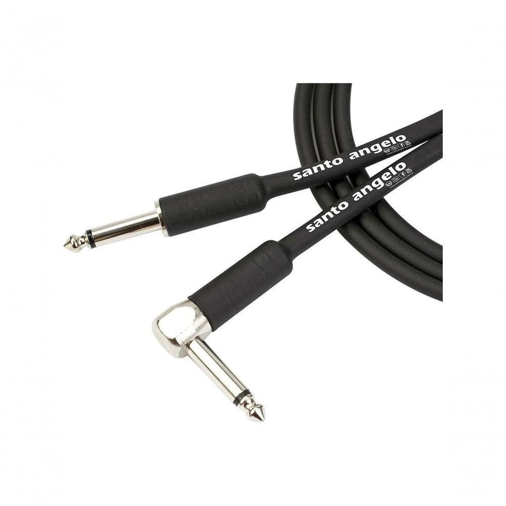 Cabo De Guitarra Angel 0,30mm Conector P10-p10 90º 20ft 6,10 Metros Preto
