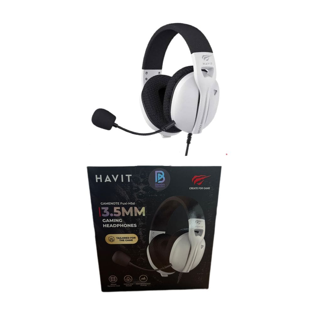 Headset Gamer Havit Fuxi-h5 3.5mm Driver 50mm Preto/branco