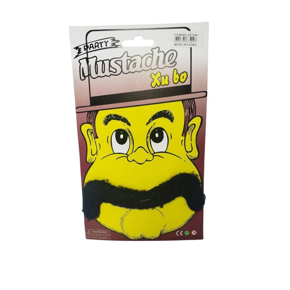 Bigode Falso Preto Em Pelúcia Modelo 2155