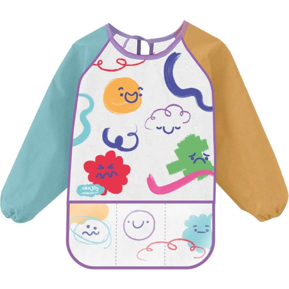 Avental Escolar Decorado Color Joy Manga Comprida C/bolso