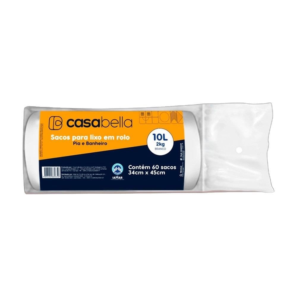 Saco de Lixo Casabella para Banheiro/Pia 34x45 - 12 Embalagem com 60 Unidades