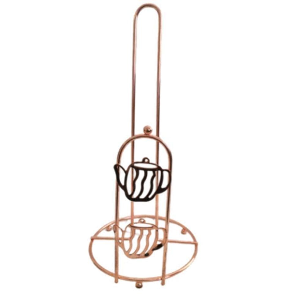 Porta Rolo Papel De Cozinha Em Metal Rosé