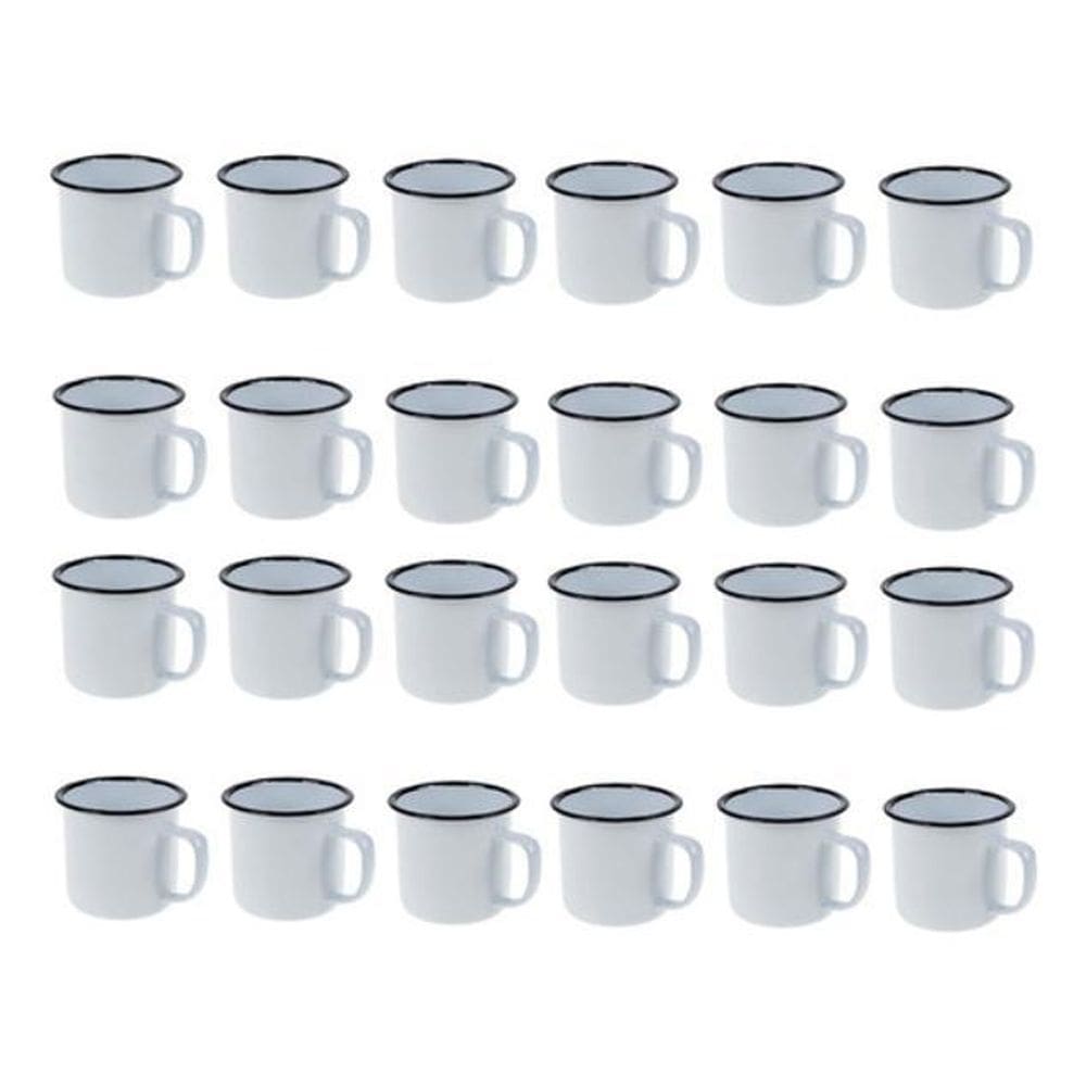 Kit Com 24x Canecas Esmaltadas Retrô - Art House - 150ml