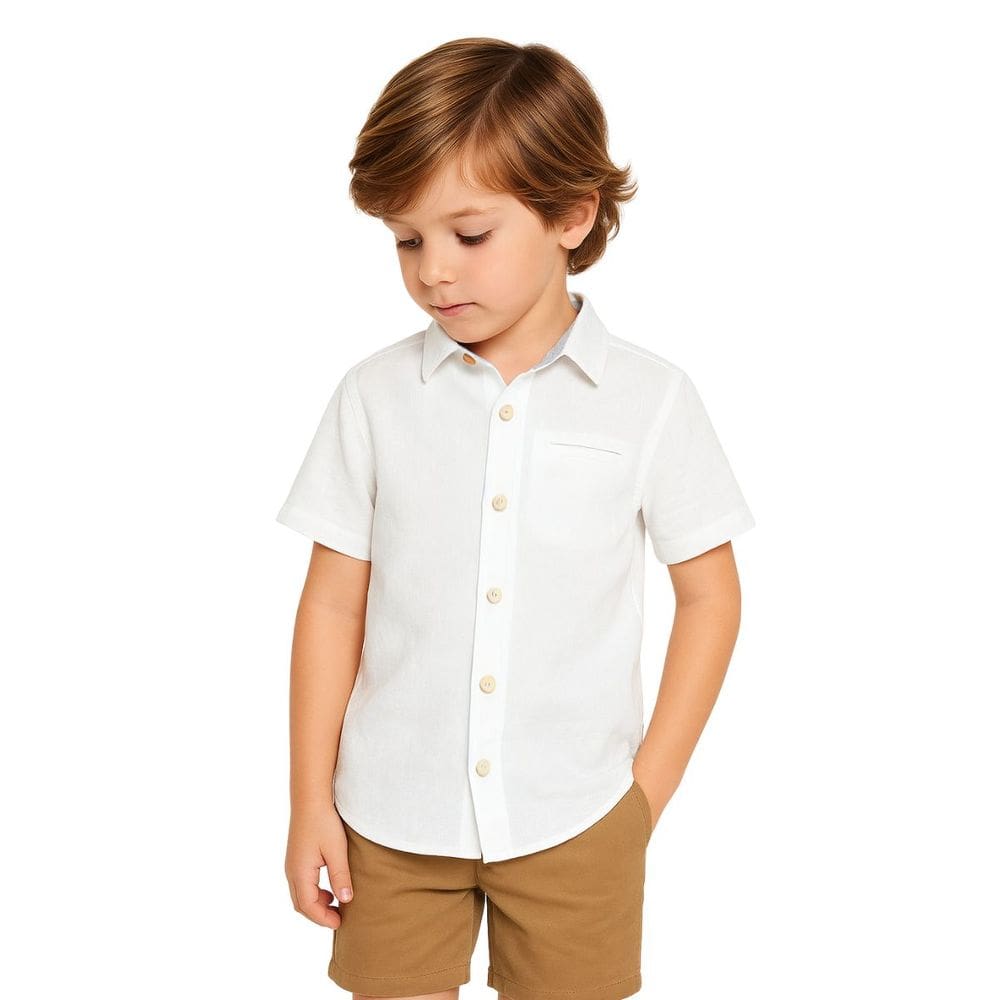 Conjunto Infantil Masculino Camisa + Bermuda em Sarja