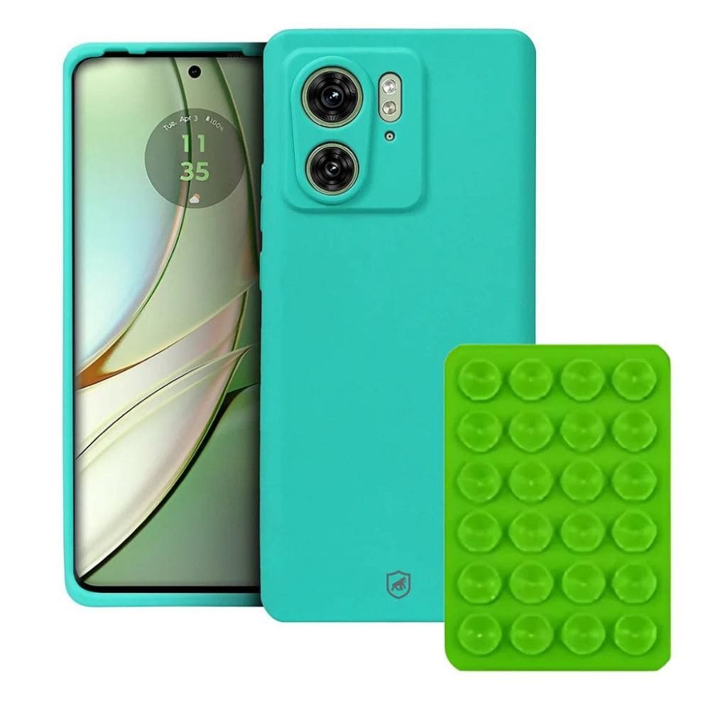 Capa Silicone para Moto Edge 40 + Ventosa - Verde - Gshield