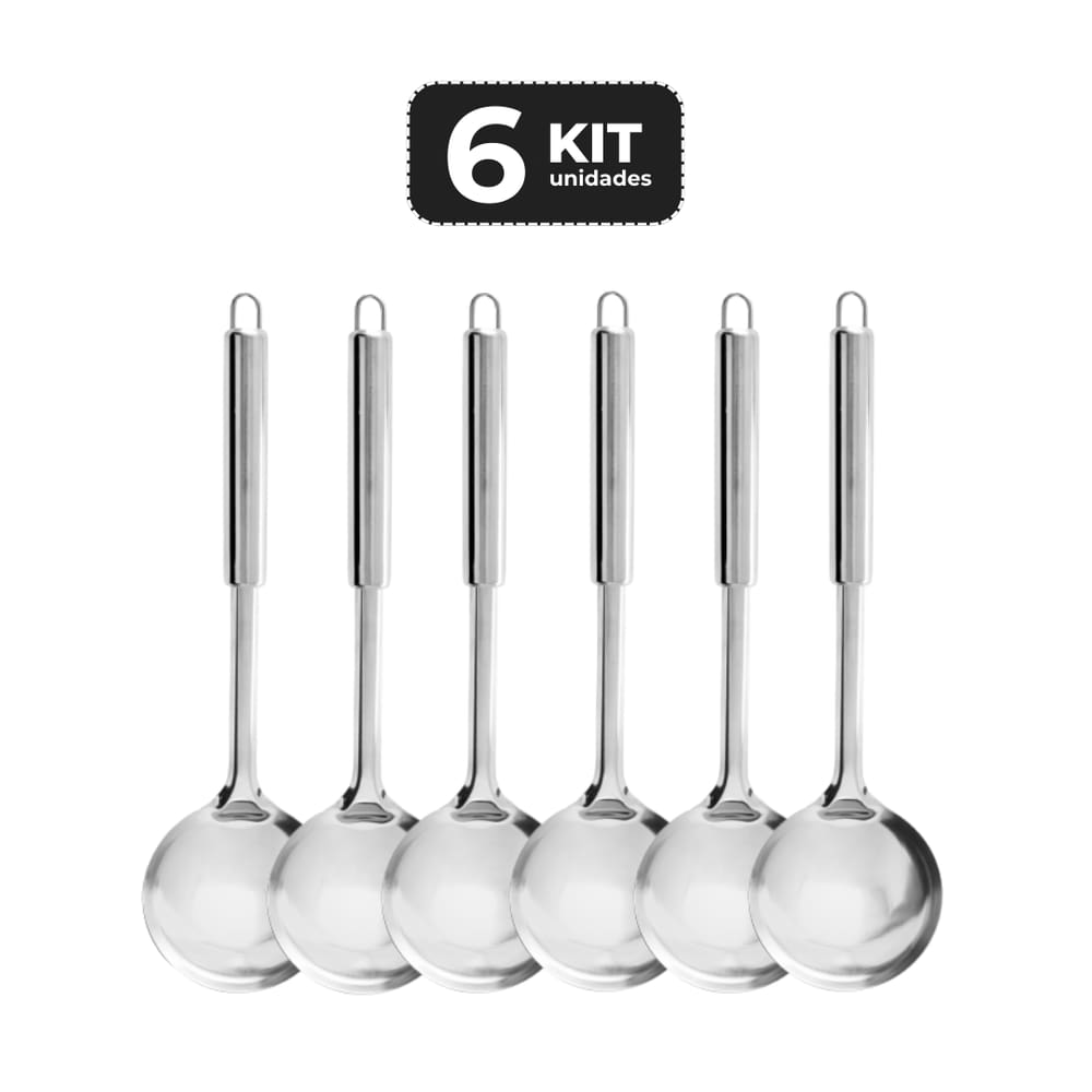 Kit 6 Conha Em Inox 30 Cm