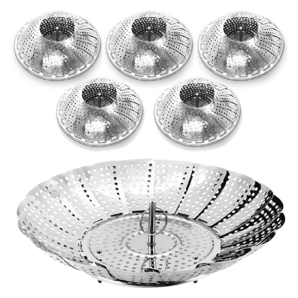Kit 06 Cestos Cozimento A Vapor Inox Cozinha Panela 24Cm
