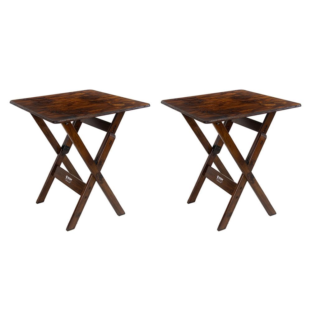 Mesa Dobravel 70x70 Kit 2 Unidades Pinus Madeira Tratada Imbuia - I9 Móveis