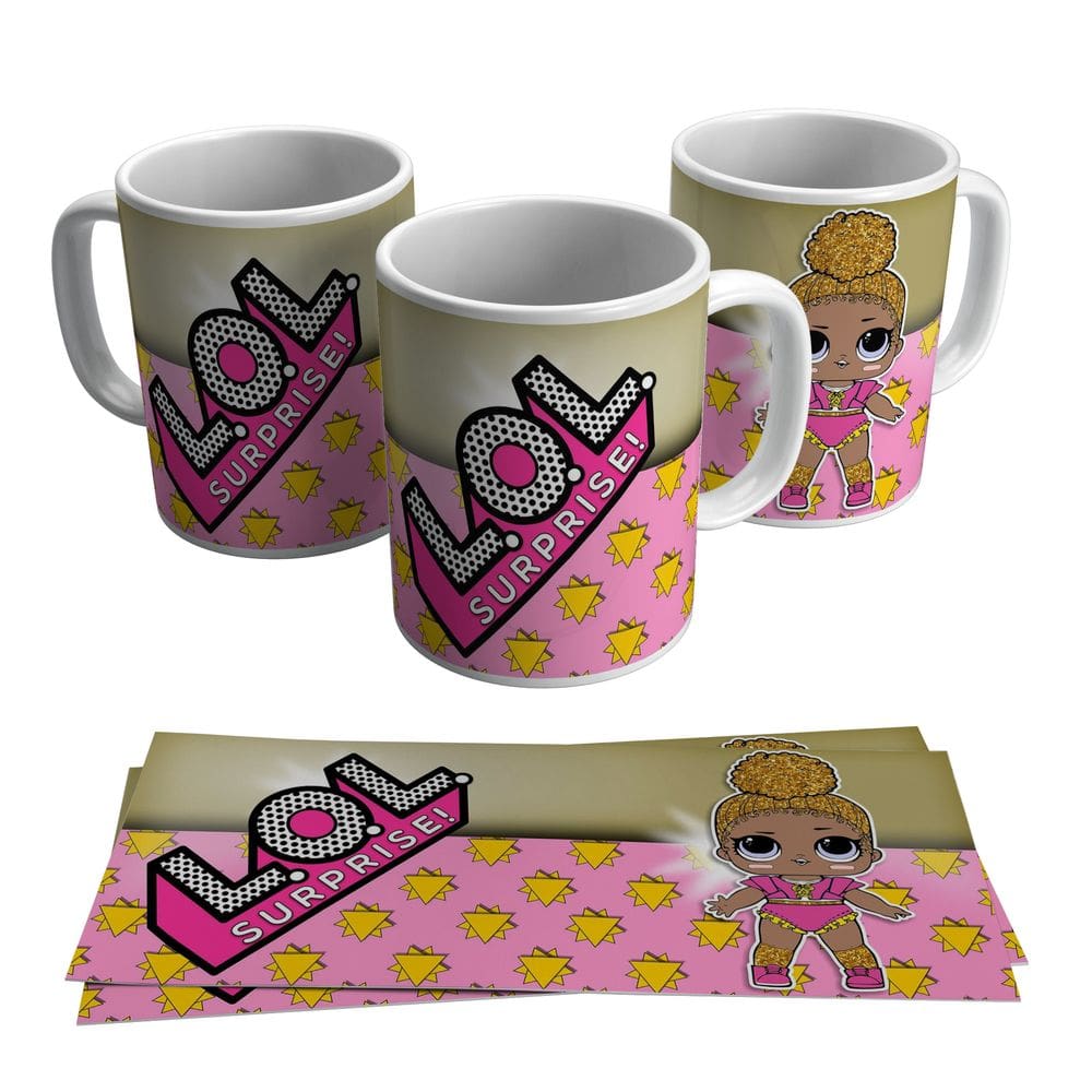 Caneca Boneca Surprise Glitter 325ml