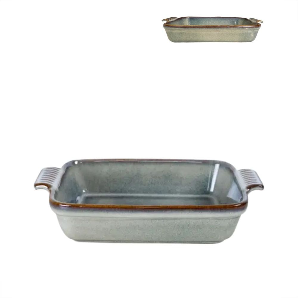 Assadeira,Travessa Refratária 1un com Alça cor Jade 680ml 22x14x5cm