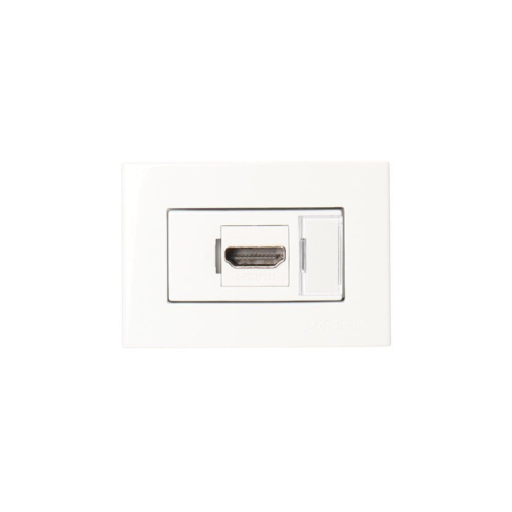 Placa para Móveis 65x45 com Tomada HDMI MarGirius Sleek Branca